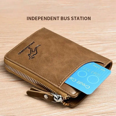 Mens RFID Blocking Leather Wallet Credit Card ID Holder Zipper Purse Waterproof