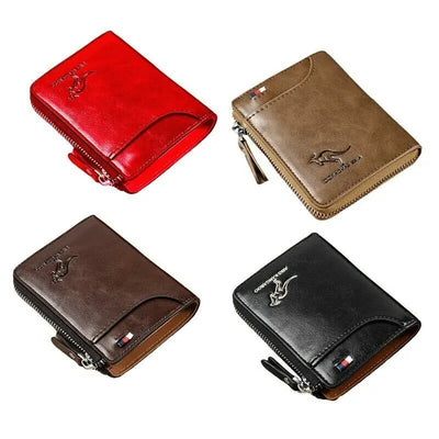 Mens RFID Blocking Leather Wallet Credit Card ID Holder Zipper Purse Waterproof