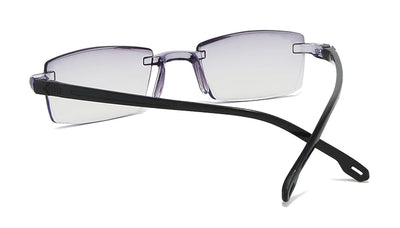 4 PK Mens Rectangular Rimless Blue Light Blocking Reading Glasses Unisex Readers